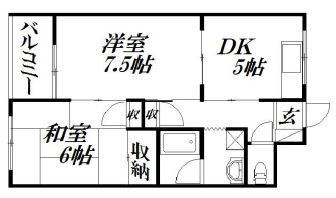 リミエールKII(2DK/1階)の間取り写真