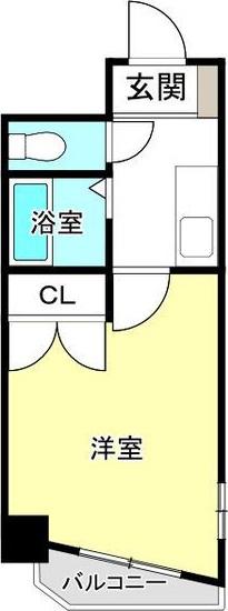 薬師ビル(1K/4階)の間取り写真