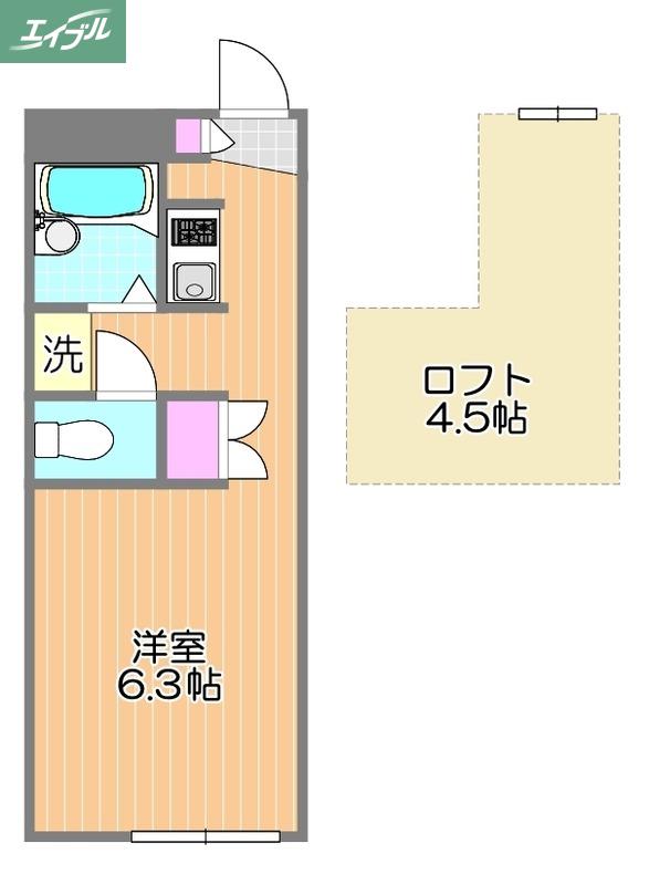 FOREVER RESIDENCE IMAIII(1K/2階)の間取り写真