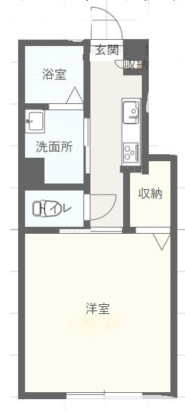 BELLACALMA(1K/1階)の間取り写真
