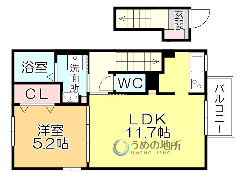 エスペラント ノーヴァ(1LDK/2階)の間取り写真