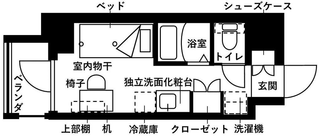 フレンシアエール仙川(ワンルーム/5階)の間取り写真