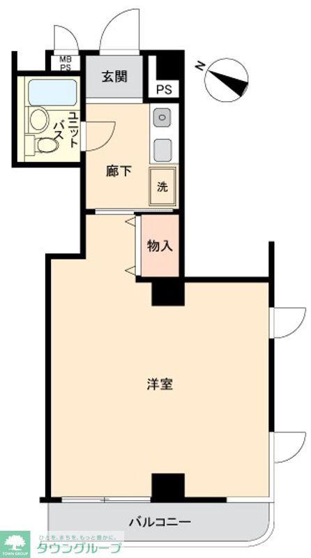 ラポルテルージュ妙蓮寺弐番館(1K/4階)の間取り写真