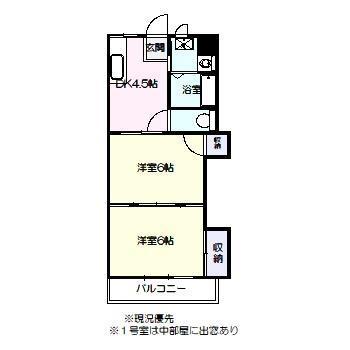 レスポワール泉(2K/1階)の間取り写真
