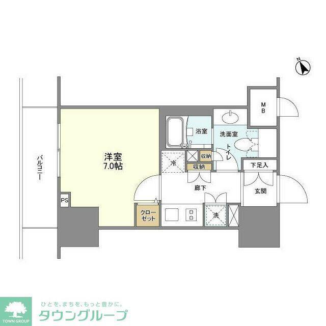 BLESS蔵前(1K/2階)の間取り写真