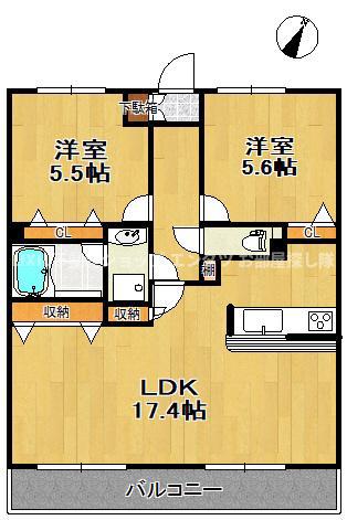 セントレアカマIII(2LDK/7階)の間取り写真