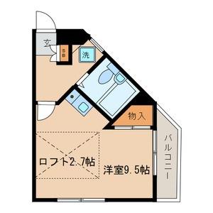 第12ヒカリハイツA(ワンルーム/2階)の間取り写真