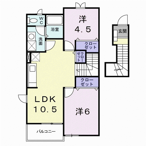 フローラII(2LDK/2階)の間取り写真