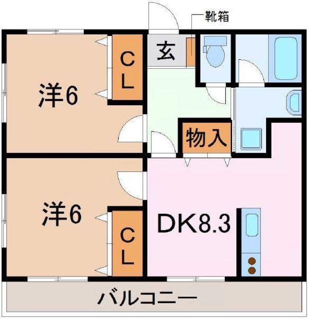 TNマンションIII(2DK/3階)の間取り写真