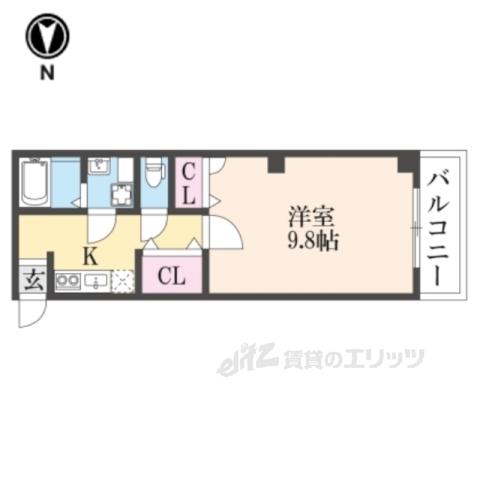 グラディオ新大宮(1K/7階)の間取り写真