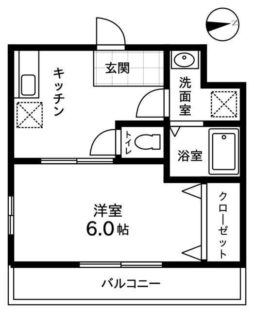 フローラルパレス大成(1K/2階)の間取り写真
