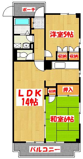 ステーションプラザII(2LDK/3階)の間取り写真