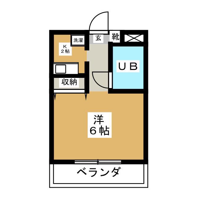 ベルード市川(ワンルーム/3階)の間取り写真