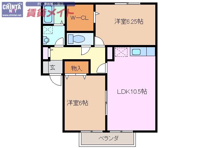MS ANNEX(2LDK/1階)の間取り写真