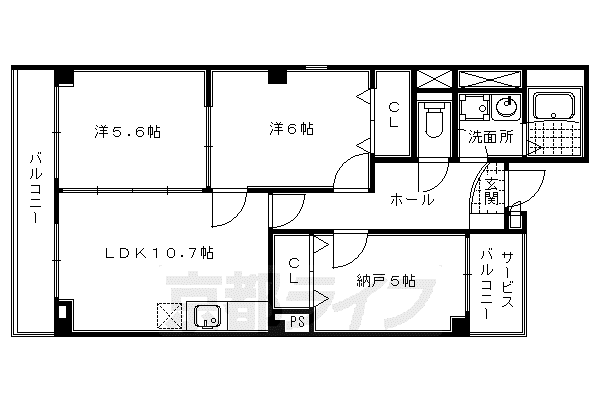 レガート鹿遊館(2SLDK/4階)の間取り写真