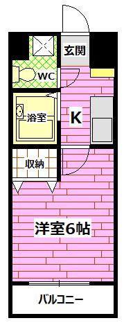 メゾン平原(1K/2階)の間取り写真