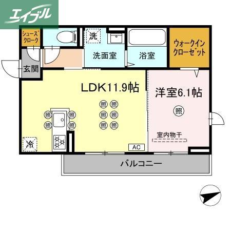 アルタ・レジデ(1LDK/2階)の間取り写真