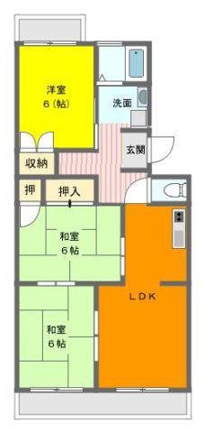 パークマンション(3LDK/2階)の間取り写真
