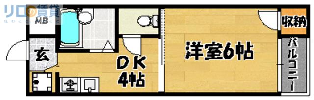 アピア幸和(1DK/2階)の間取り写真