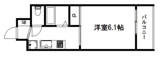 アクアプレイス京都東寺(1K/5階)の間取り写真