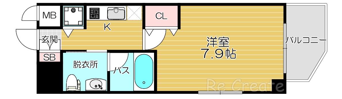 アーデン堺筋本町(1K/5階)の間取り写真