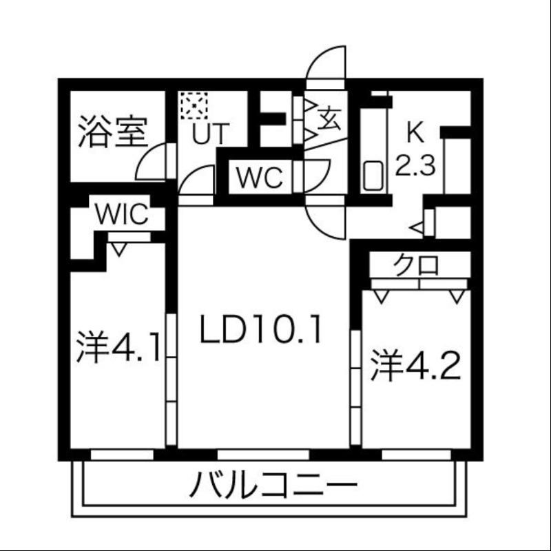 アストラリス平岸(2LDK/2階)の間取り写真