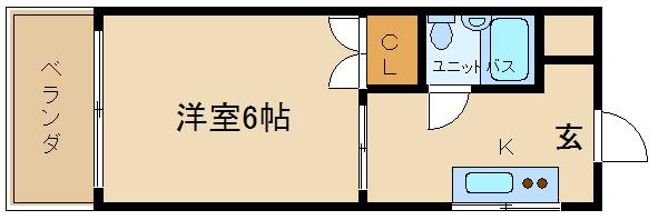 ロイヤルシャトー我孫子(1K/2階)の間取り写真