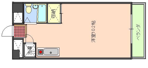 ダイヤモンドスクエア前橋(ワンルーム/3階)の間取り写真