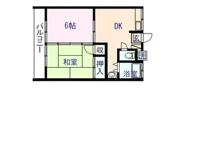 メルシーコーポ(2DK/2階)の間取り写真