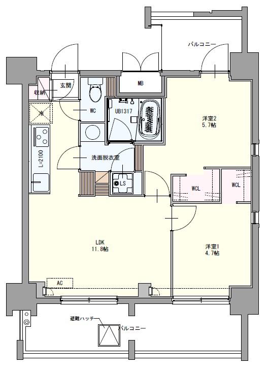 SK BUILDING10(1LDK/2階)の間取り写真