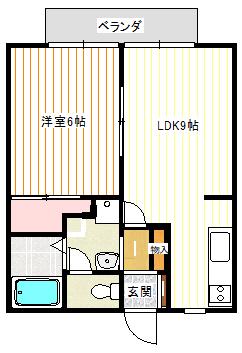 エスペランサA(1LDK/1階)の間取り写真
