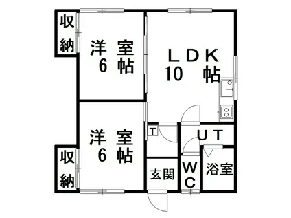 都マンション(2LDK/2階)の間取り写真