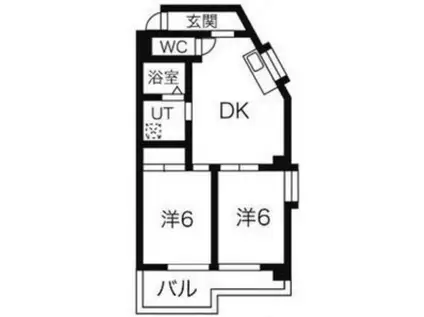 満ビル(2DK/7階)の間取り写真