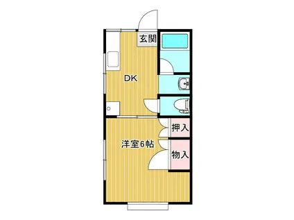 ライフタウンA(1K/2階)の間取り写真