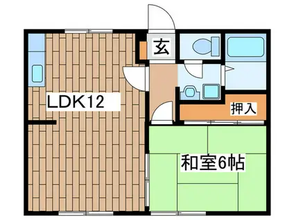 ハイツスズキ(1LDK/1階)の間取り写真