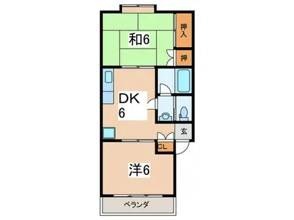 シャルムT(2DK/3階)の間取り写真