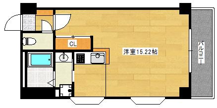 コーポ西翠(ワンルーム/6階)の間取り写真