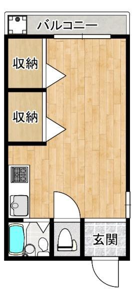 春田マンション(ワンルーム/3階)の間取り写真