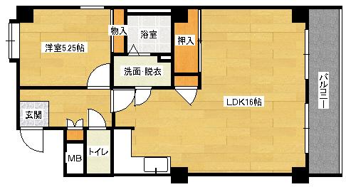 ビラ・シャレル(1LDK/5階)の間取り写真
