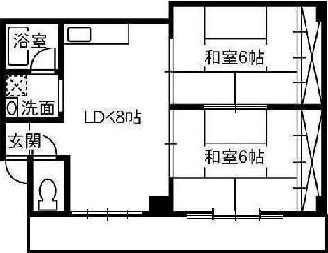 プロスパータナカ(2DK/3階)の間取り写真