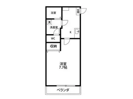 アスカI(1K/2階)の間取り写真