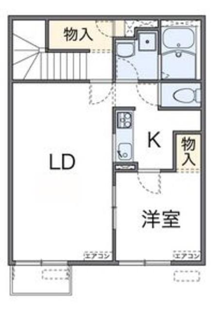 レオネクストわかば(1LDK/2階)の間取り写真