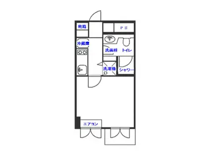 CASA・DE・RIA JIYUGAOKAカサデリア自由が丘(1K/2階)の間取り写真