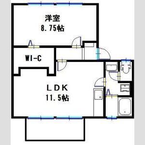 コンフォート社(1LDK/2階)の間取り写真