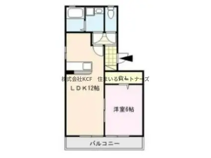 ハウスフリーデIII(1LDK/3階)の間取り写真