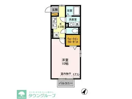 グラン・ヴェルジェ I(1K/2階)の間取り写真