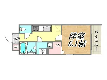 リコルテ稲野(1K/1階)の間取り写真