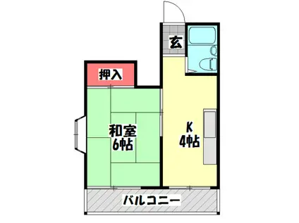 ベルメゾンM(1K/4階)の間取り写真