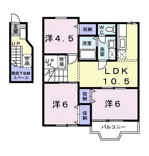 シャンドフルール(3LDK/2階)の間取り写真