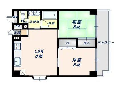 アンシャンテ(2LDK/5階)の間取り写真